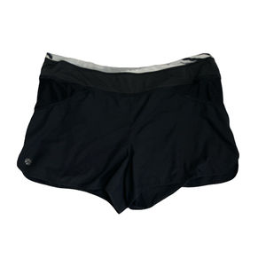 ATHLETA Black Lime Green Lined Running Shorts Size Large